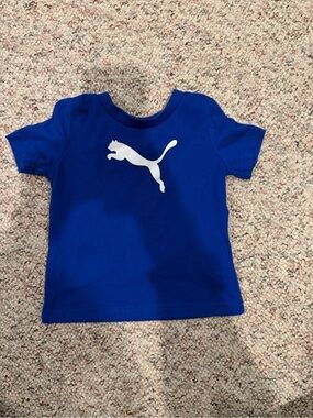 Puma Royal Blue Short Sleeve Tee with White Cat Logo